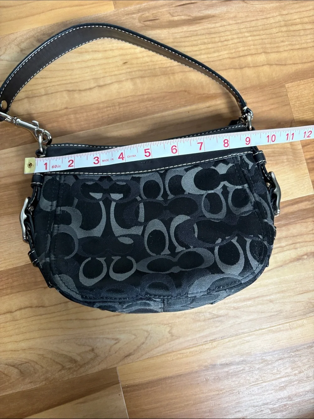 Coach Black and Gray Signature Shoulder Bag - Picture 2 of 10
